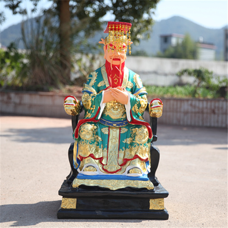 树脂鎏金彩绘东海青色佛像龙王爷