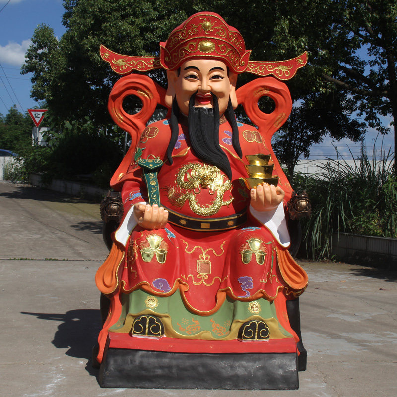 树脂寺庙彩绘佛像财神爷