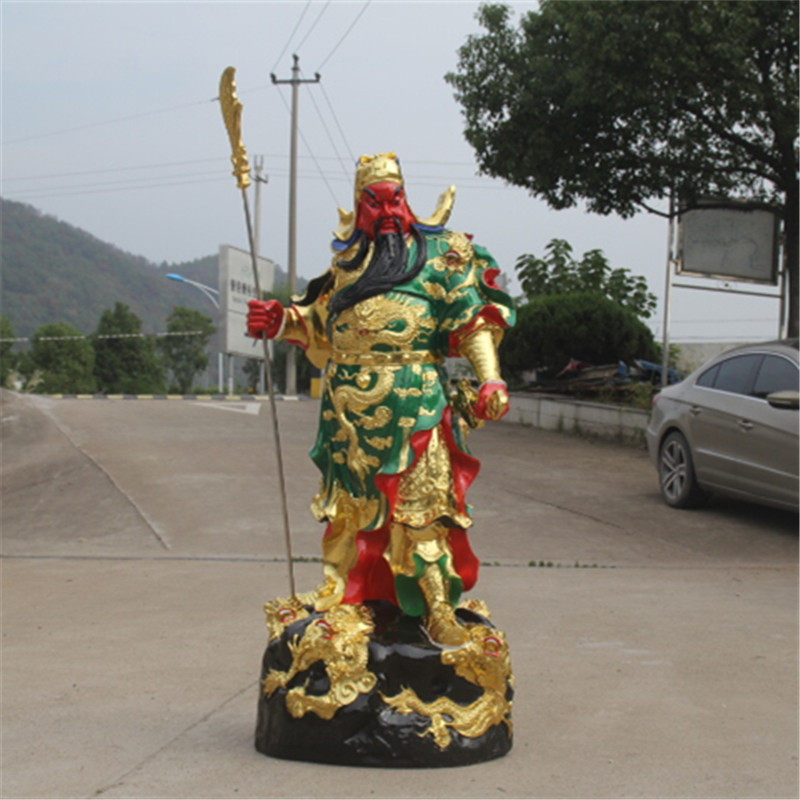 寺庙树脂九龙关公开业招财佛像