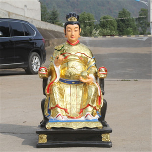 厂家直销佛像 树脂神像  贴金彩绘88cm寺庙龙母 金色地母菩萨