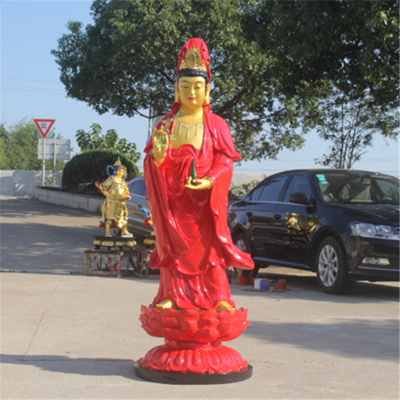树脂鎏金彩绘观音菩萨寺庙佛像