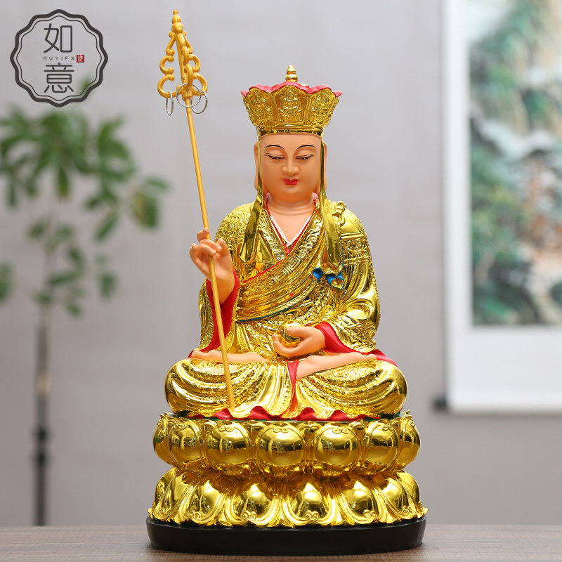 鎏金树脂菩萨供奉地藏王佛像