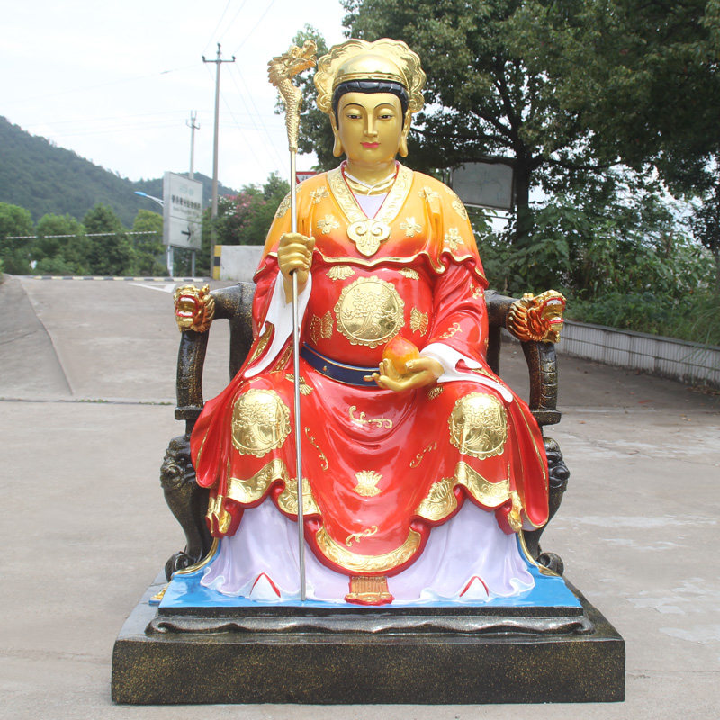 寺庙佛像1米6泰山奶奶 厂家直销树脂玻璃钢泰山老母佛像黎山老母