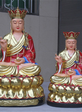 寺庙供奉鎏金彩绘唐三藏菩萨佛像