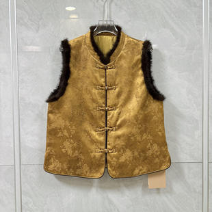 2026春季新款薄棉新中式国风百搭马夹圆领时尚短款马甲休闲上衣女