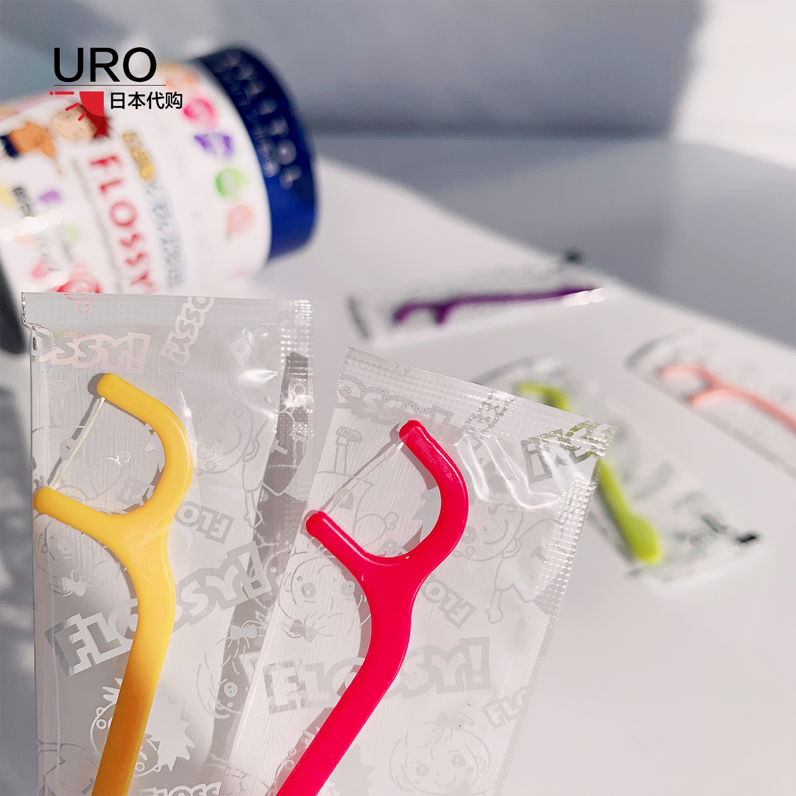 flossy儿童牙线棒专用超细水果味