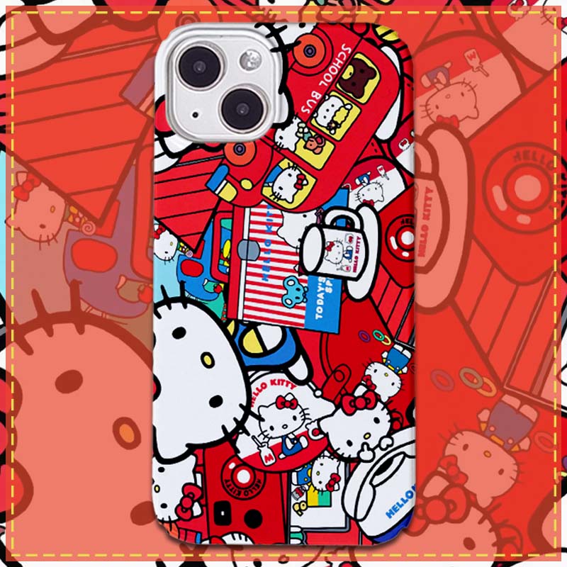 复古橙Kitty派对手机壳萌杀