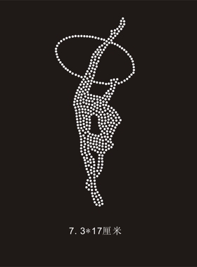 艺术体操服烫钻人物烫钻成品图可定制可换色603