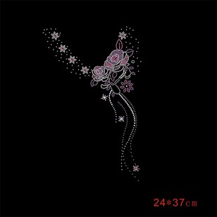 领口图 烫钻DIY 烫钻烫图 毛衫 829 花朵图案 烫钻