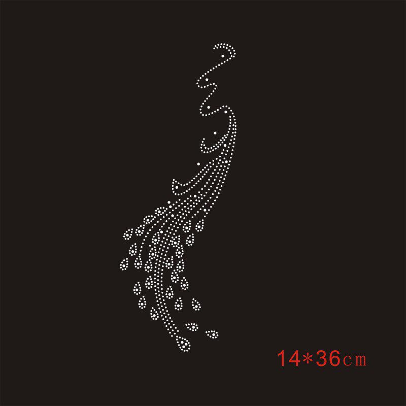 礼服烫钻凤尾图烫钻烫图 水钻DIY 成品图 领口图 V领 840