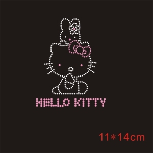 烫钻烫图 烫钻成品图 卡通  DIY水钻 KITTY猫 119