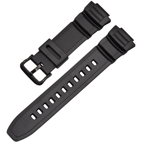 兼容卡西欧手表带男 橡胶表带MCW-100/WV-200/W-S220黑色树脂表带 - 封面