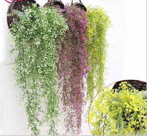 仿真金钟柳吊兰花藤假花塑料吊篮花壁挂家居装饰绿植物墙藤类包邮