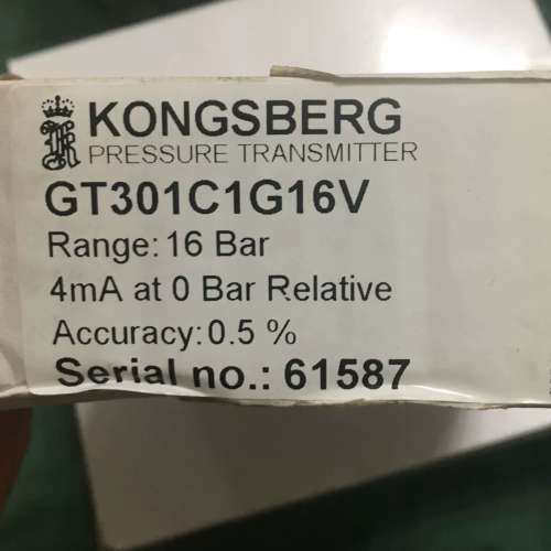 KONGSBERG GT301C1G16V 0-16bar  pressure transmitter议价