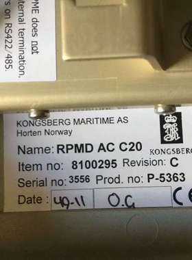 KONGSBERG RPMD AC C20 RPME 8100289 6200428 KONGSBERG RPM议价