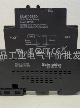 正品现货 SSM1D36BD  施耐德单相模块化固态继电器24VDC直流询价