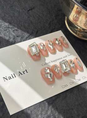 【纯欲8款】纯欲合集纯手工穿戴甲显白平价2.0短梯裸色k9平底钻