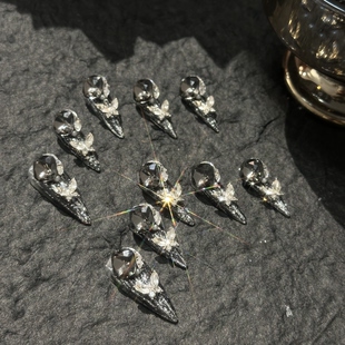 爆闪满钻纯手工穿戴甲黑色奢华重工穿戴甲 137