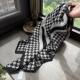 水墨画装 洋气斜纹棉千鸟格围巾时尚 饰领巾护颈围脖潮 韩版 春夏季
