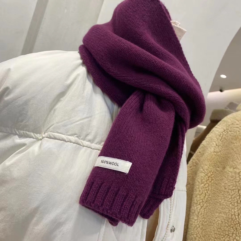 秋冬季纯色韩版男女羊毛围巾