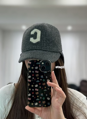 秋冬保暖护耳显脸小羊毛鸭舌帽