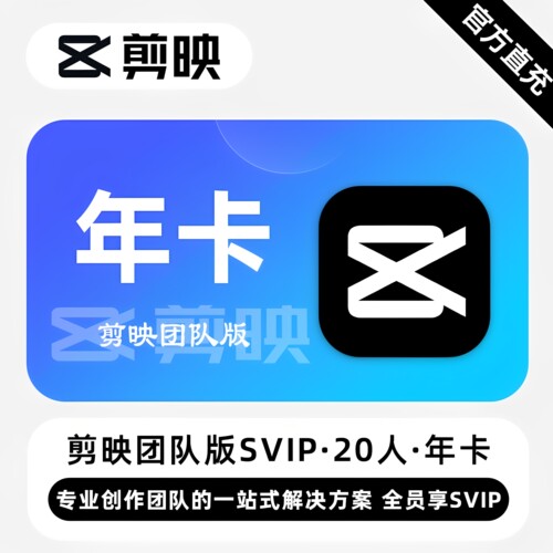 【官方直充】剪映SVIP团队版1000GB云空间 互传共同剪辑