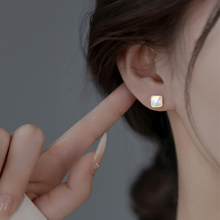 耳环轻奢小众高级感气质耳饰夏季 999足银贝壳耳钉女新款 2026爆款