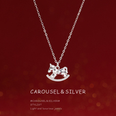 999足银摇钱马项链女2025爆款 百搭锁骨链新年马年配饰气质毛衣链