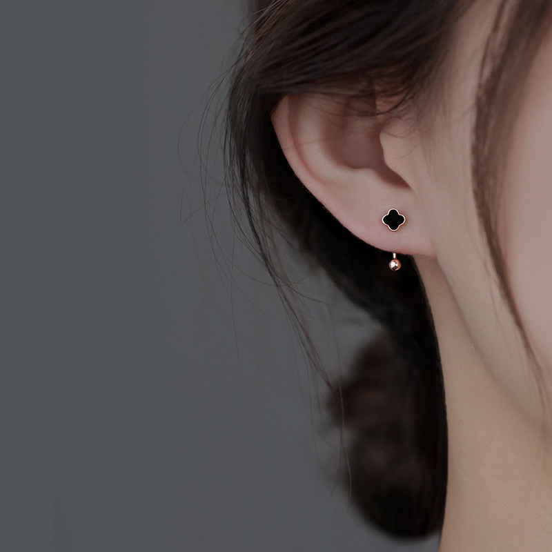 999纯银四叶草螺丝耳钉女2025新款秋季百搭甜酷风耳钩高级感饰品,饰品/流行首饰/时尚饰品新,耳环,淘宝优惠券,粉丝福利购,淘宝优惠卷