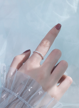 925纯银闺蜜戒指女时尚个性一对韩版简约姐妹食指戒网红ins潮尾戒