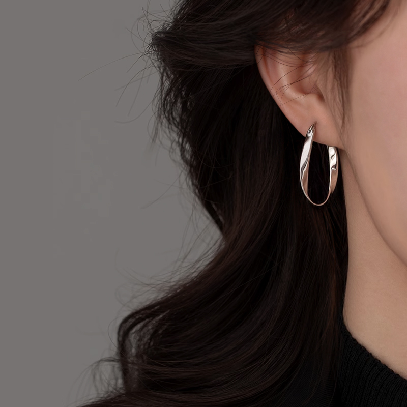925银莫比乌斯耳环女款2025款小众高级感耳饰·新款爆款ins风简约