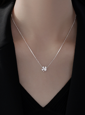 银奥999足银四叶草项链