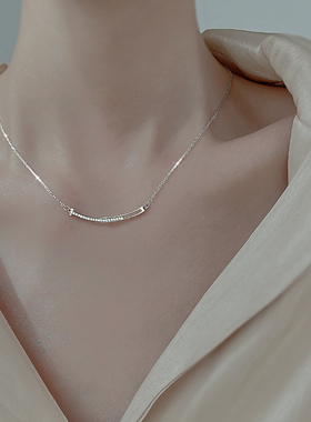 925纯银微笑项链女小众设计感