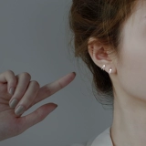 Клипсы, серьги, серебро 925 пробы, без проколов ушей, простой и элегантный дизайн