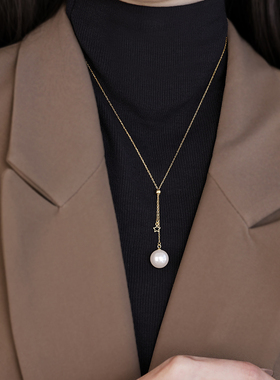 925银星珠抽拉毛衣链女轻奢