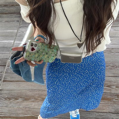 法式浪漫碎花半身裙女大码