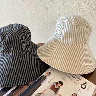 日系帽子女春夏防紫外线扎马尾遮脸遮阳帽时尚防晒双面戴渔夫帽