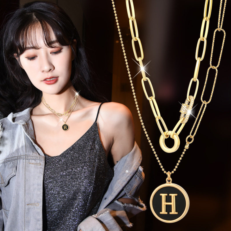 锁骨链ins字母项链高级感女