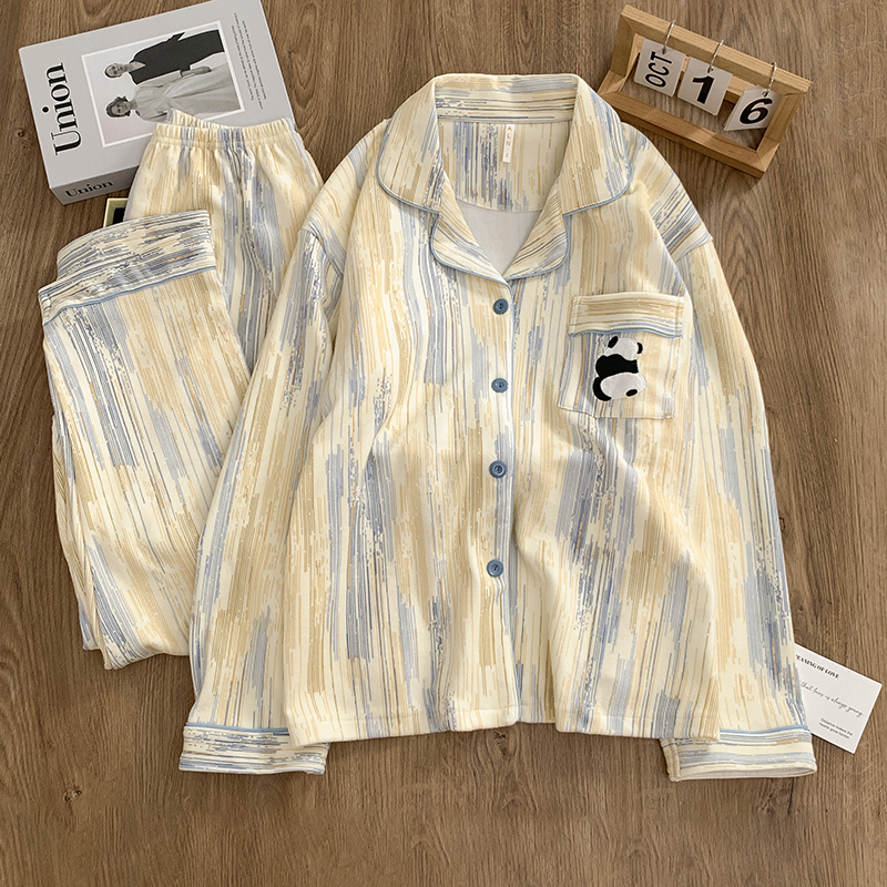 秋冬季新款德绒睡衣女保暖两件套