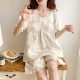 新款 休闲宽松甜美学生两件套装 公主风薄款 短裤 女 短袖 纯棉纱布夏季