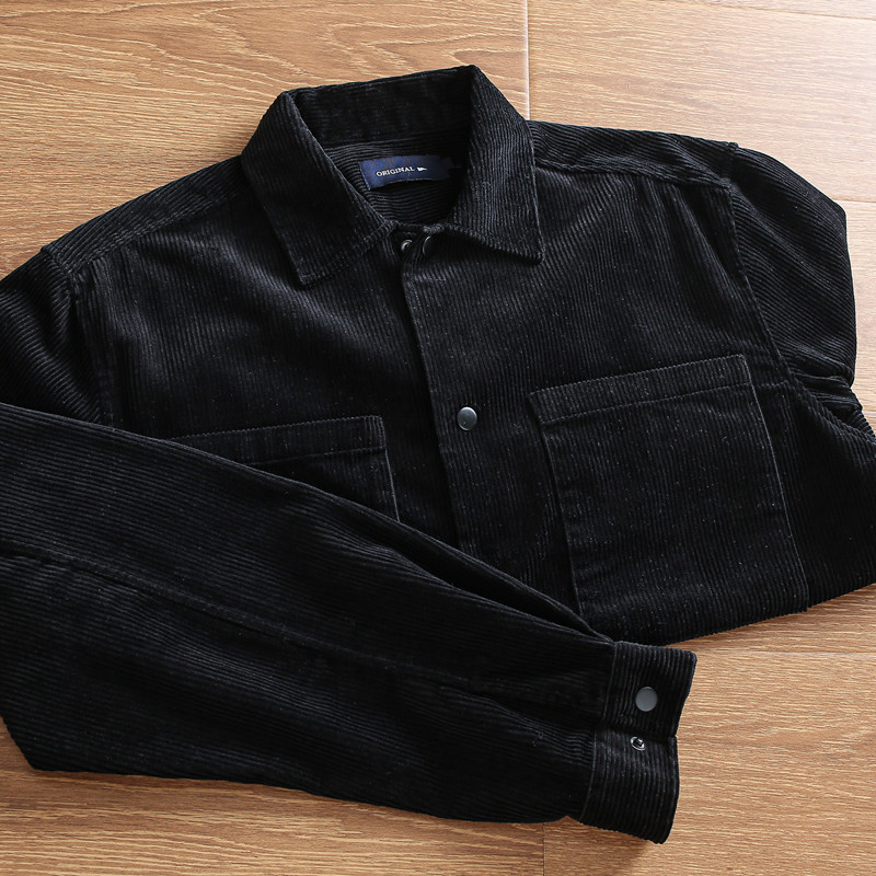 翻领水洗灯芯绒工装衬衫