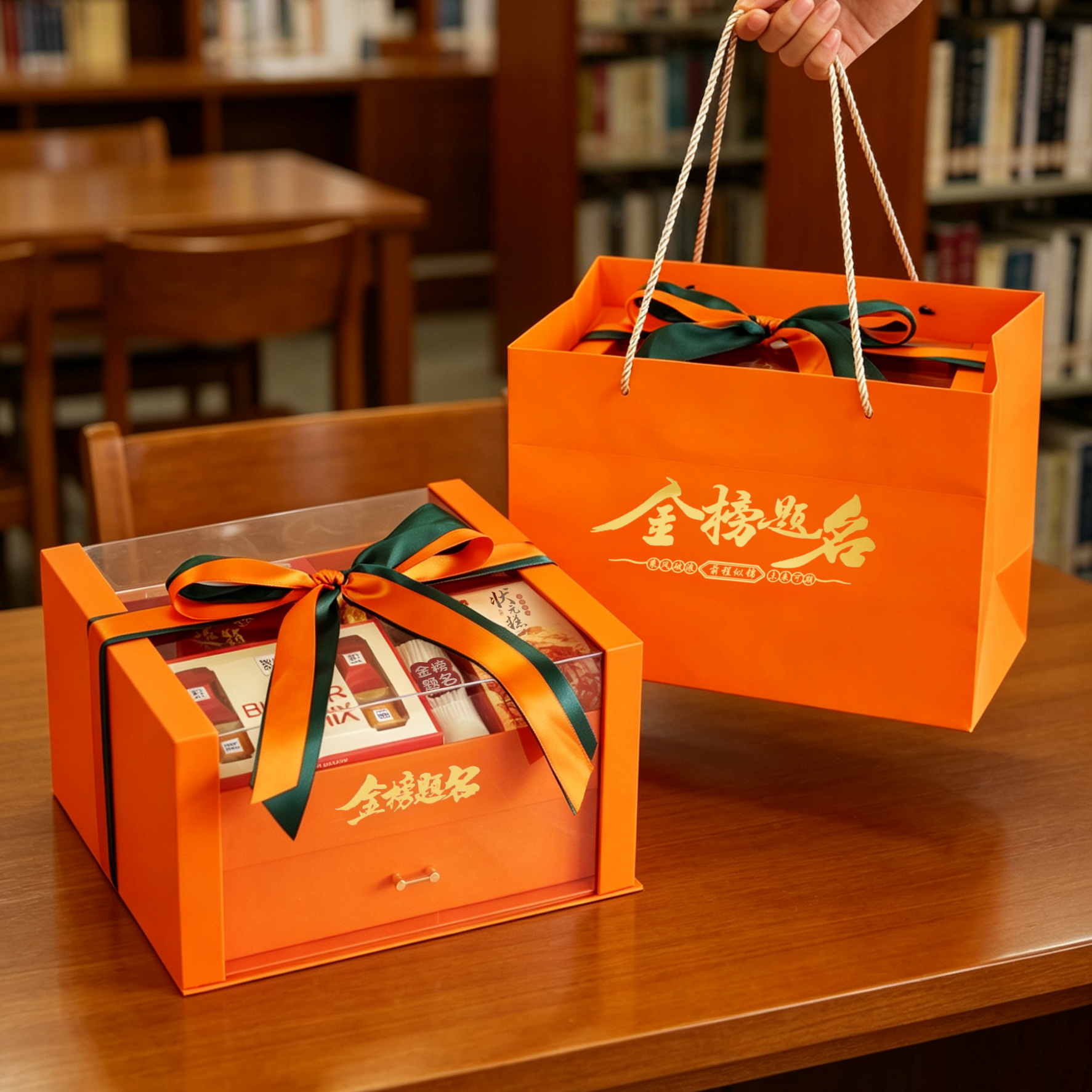 金榜题名高档送考礼盒中考高考双层加油励志礼物状元礼定制仪式感