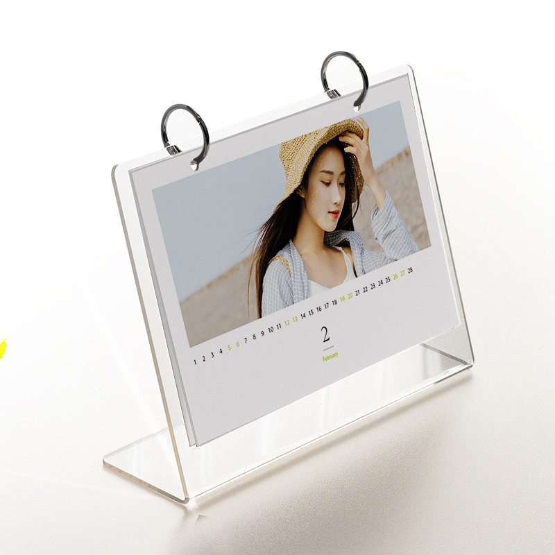 2026年新款透明亚克力台历定制照片diy自制日历底座定做订制制作