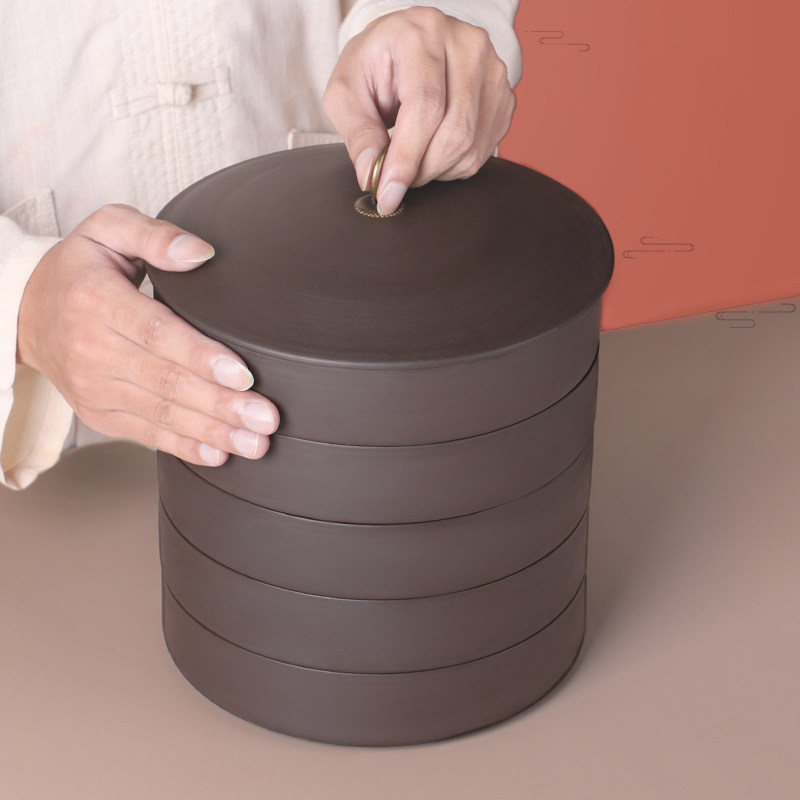 紫砂茶叶罐大号普洱茶盒密封存储罐茶饼包装收纳盒子家用防潮空盒,餐饮具,茶叶罐,淘宝优惠券,粉丝福利购,淘宝优惠卷