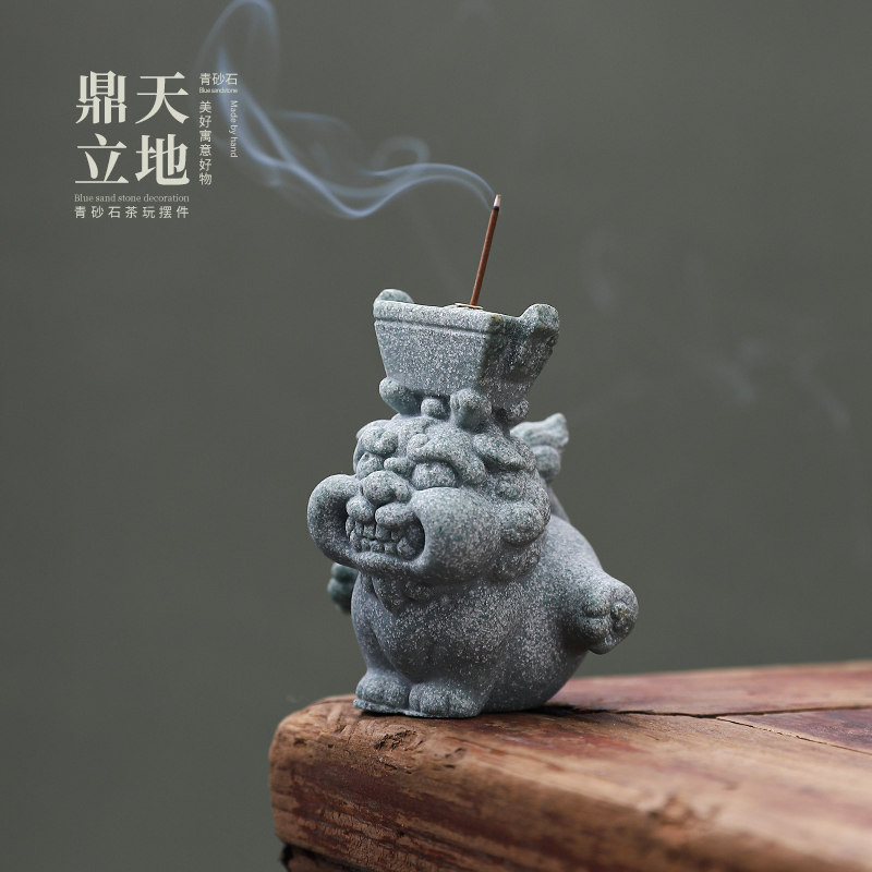 鼎力香助瑞兽貔貅香插香炉国潮书桌面摆件接待室茶桌灵兽鼎天立地图片