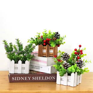 北欧仿真绿色植物客厅摆件创意小盆栽装 饰品绿植假花书房桌面摆设