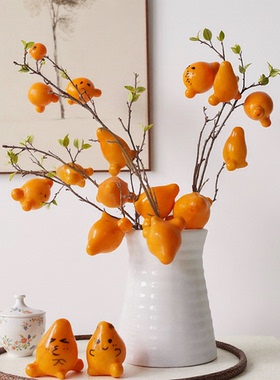 高仿真果实代代果黄金果五代同堂花艺摆件家居装饰插花摄影道具