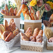 ins蛋糕店铺橱柜装 仿真面包模型套装 假食物 饰摆件拍摄道具