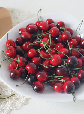 车厘子两头大樱桃 仿真蔬果蔬菜水果 橱柜摆设装饰品