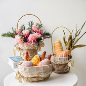 婚礼新房布置装 仿真面包模型干花永生花摆件轻奢风 橱窗软装 饰品